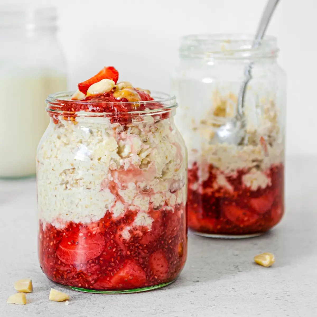 Strawberry Chia Jam and Peanut Butter Overnight Oats The Gut Stuff