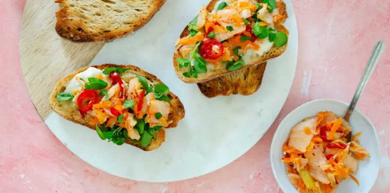 kimchi on toast