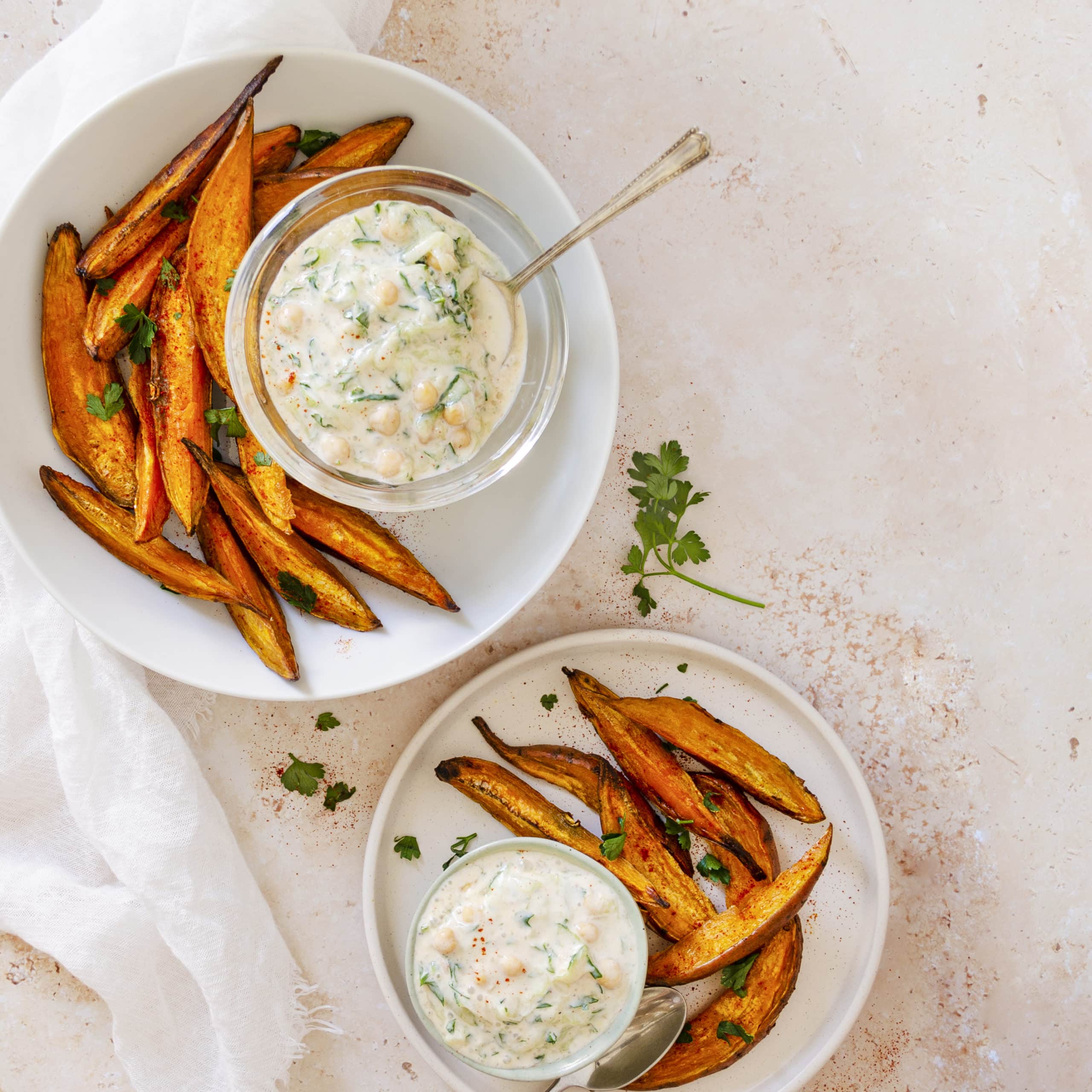 Kefir Tzatziki with Sweet Potato Wedges Recipe – The Gut Stuff