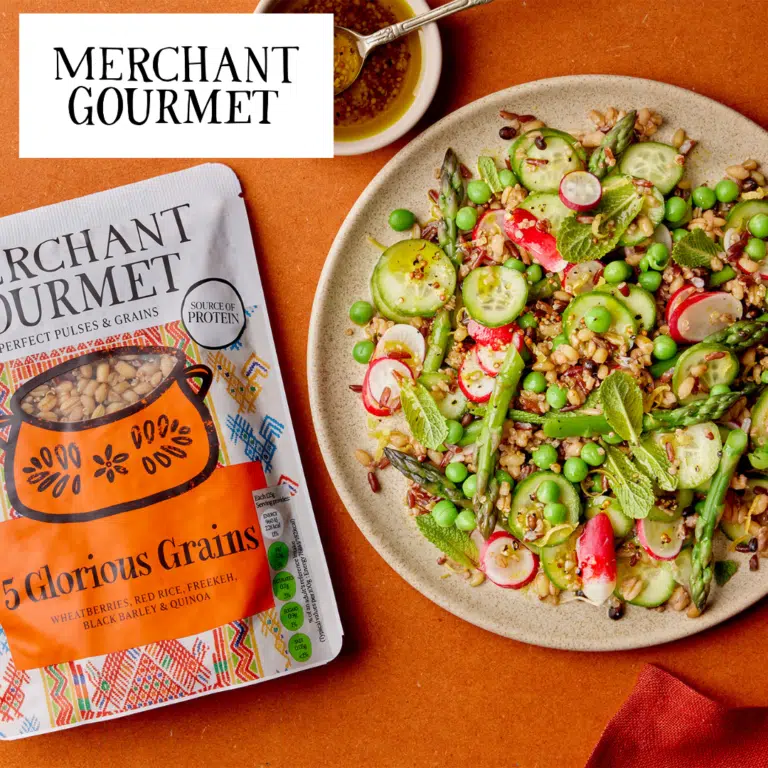 Glorious Grain Salad with Asparagus, Peas &amp; Mint with Merchant Gourmet